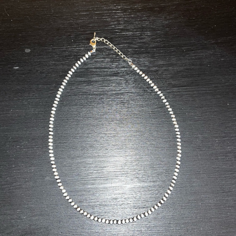 Elegant Silver Beaded Necklace